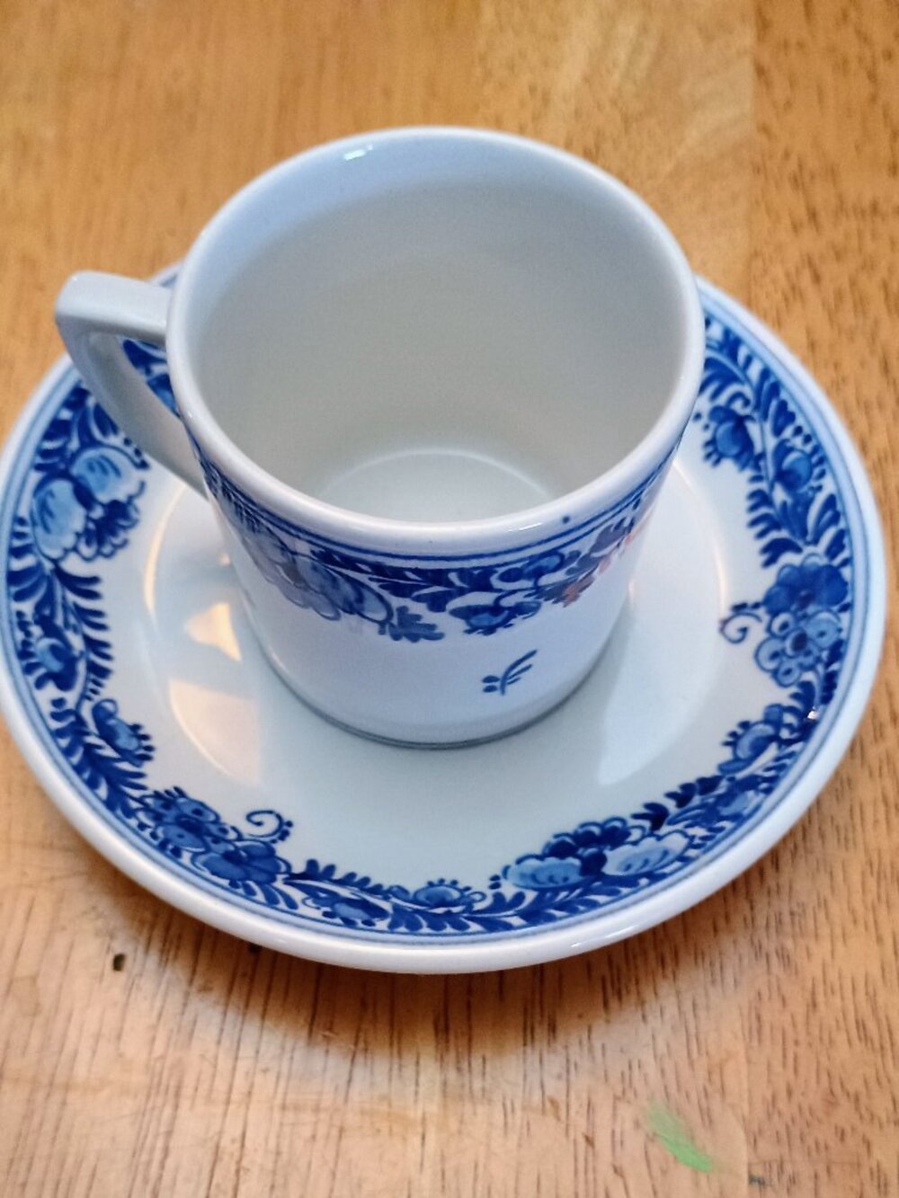 vintage Royal Delft (De Koninklijke Porceleyne Fles) demitasse teacup and saucer